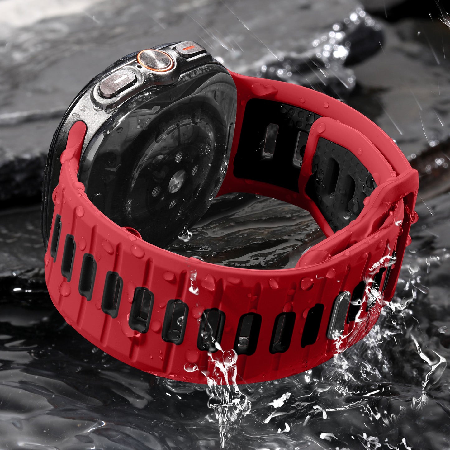 Maledan Compatible with Samsung Galaxy Watch Ultra Bands Breathable Waterproof Two Tone Silicone Sport Bands for Men Women