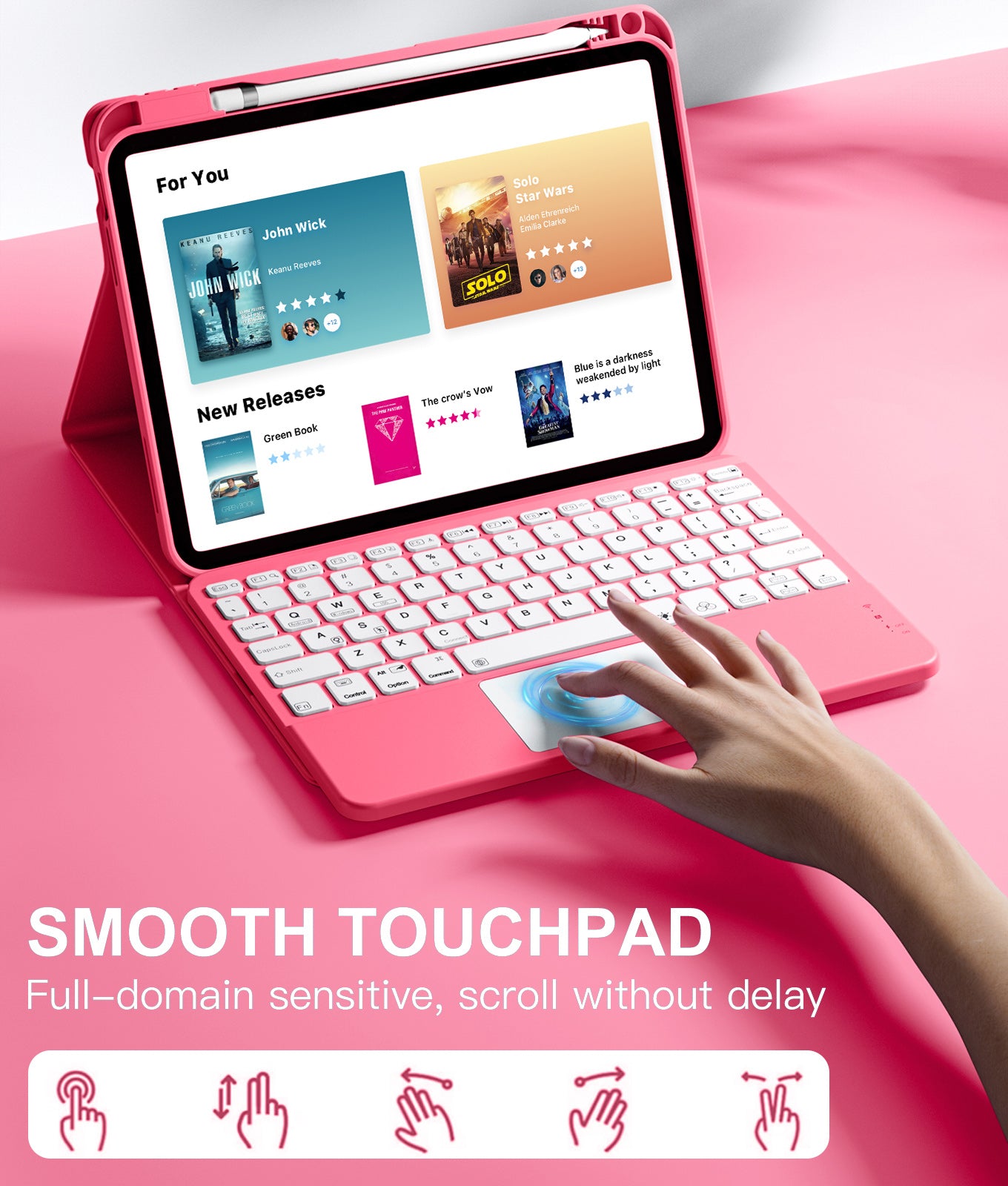 Compatible with iPad 10th Generation Case with Keyboard 7 Color Backlit Detachable Wireless Keyboard Case Cover with Touchpad for Apple iPad 10th Gen 10.9 inch