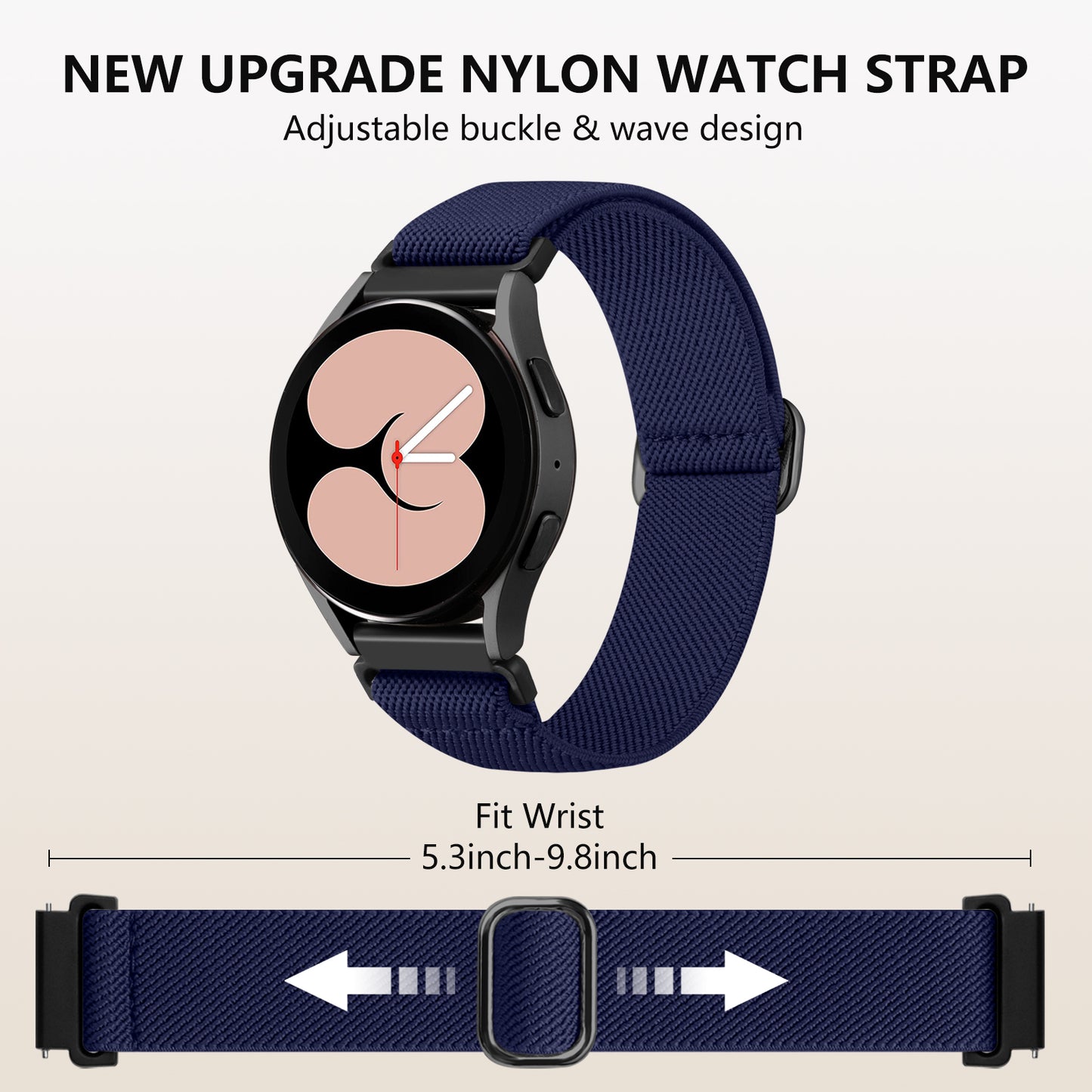 20mm Stretchy Elastic Bands for Samsung Galaxy Watch 7 6 5 4 Active 2 40mm 44mm/Watch 5 Pro 45mm/Watch 6 Classic 47mm 43mm/Watch 4 Classic 46mm 42mm/Watch 3 41mm/Watch 42mm/Active 40mm