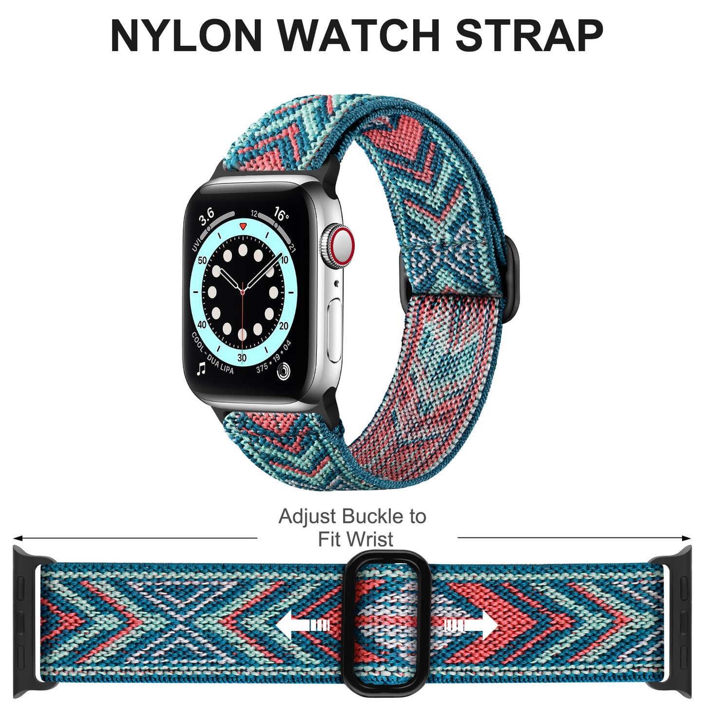 Nylon Bands Compatible for Apple Watch Bands 40mm 38mm 41mm 42mm 44mm 45mm 49mm for Women Men, for iWatch Ultra SE Series 10 9 8 7 6 5 4 3, 10 Pack