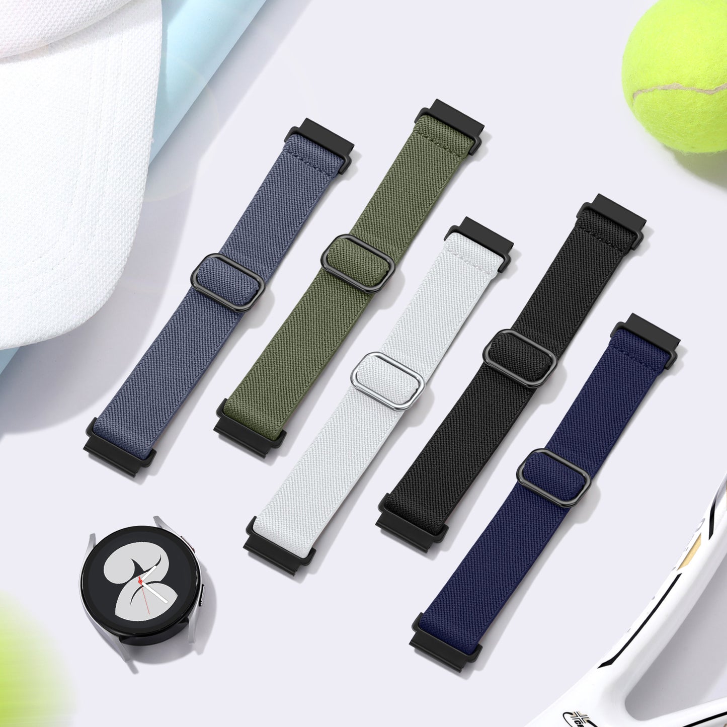 20mm Stretchy Elastic Bands for Samsung Galaxy Watch 7 6 5 4 Active 2 40mm 44mm/Watch 5 Pro 45mm/Watch 6 Classic 47mm 43mm/Watch 4 Classic 46mm 42mm/Watch 3 41mm/Watch 42mm/Active 40mm
