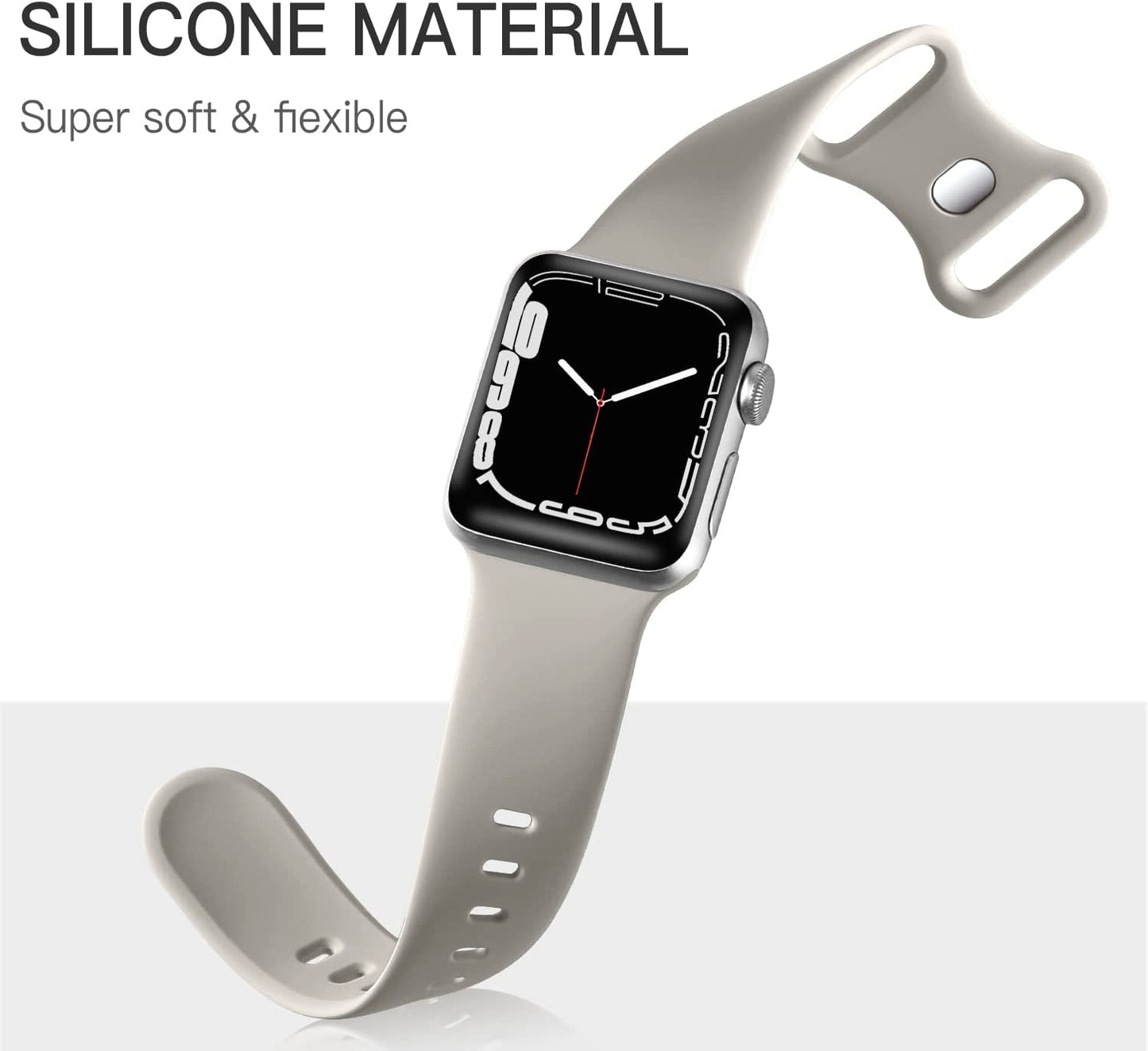 Maledan 6 Pack Compatible with Apple Watch Bands 40mm 44mm 41mm 45mm 46mm 49mm 38mm 42mm for Women Silicone Sport Bands for iWatch Ultra SE 2nd Generation Series 10 9 8 7 6 5 4 3 2 1