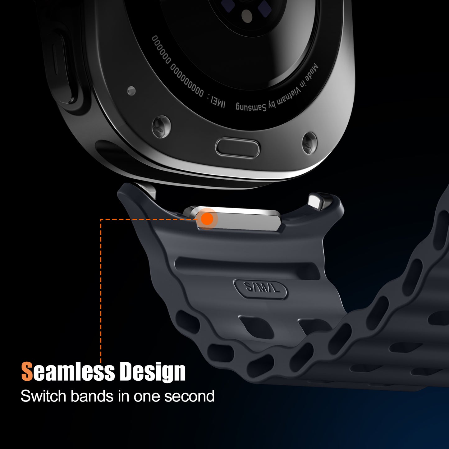 Maledan Breathable Silicone Sport Bands Compatible with Samsung Galaxy Watch 7 Ultra Bands 47mm