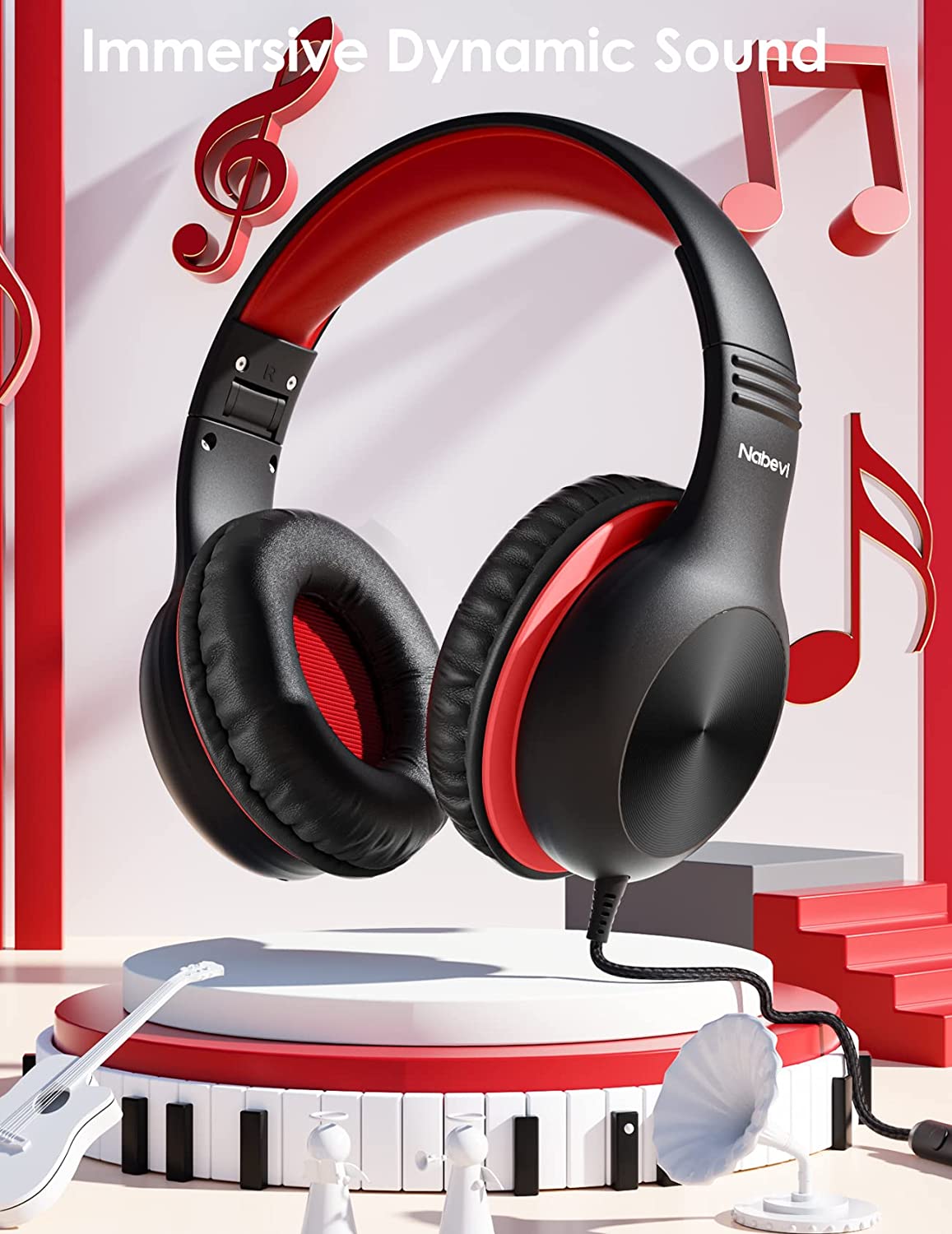 Headphones for Kids, Wired Foldable Kids Headphones with Mic, for School Travel