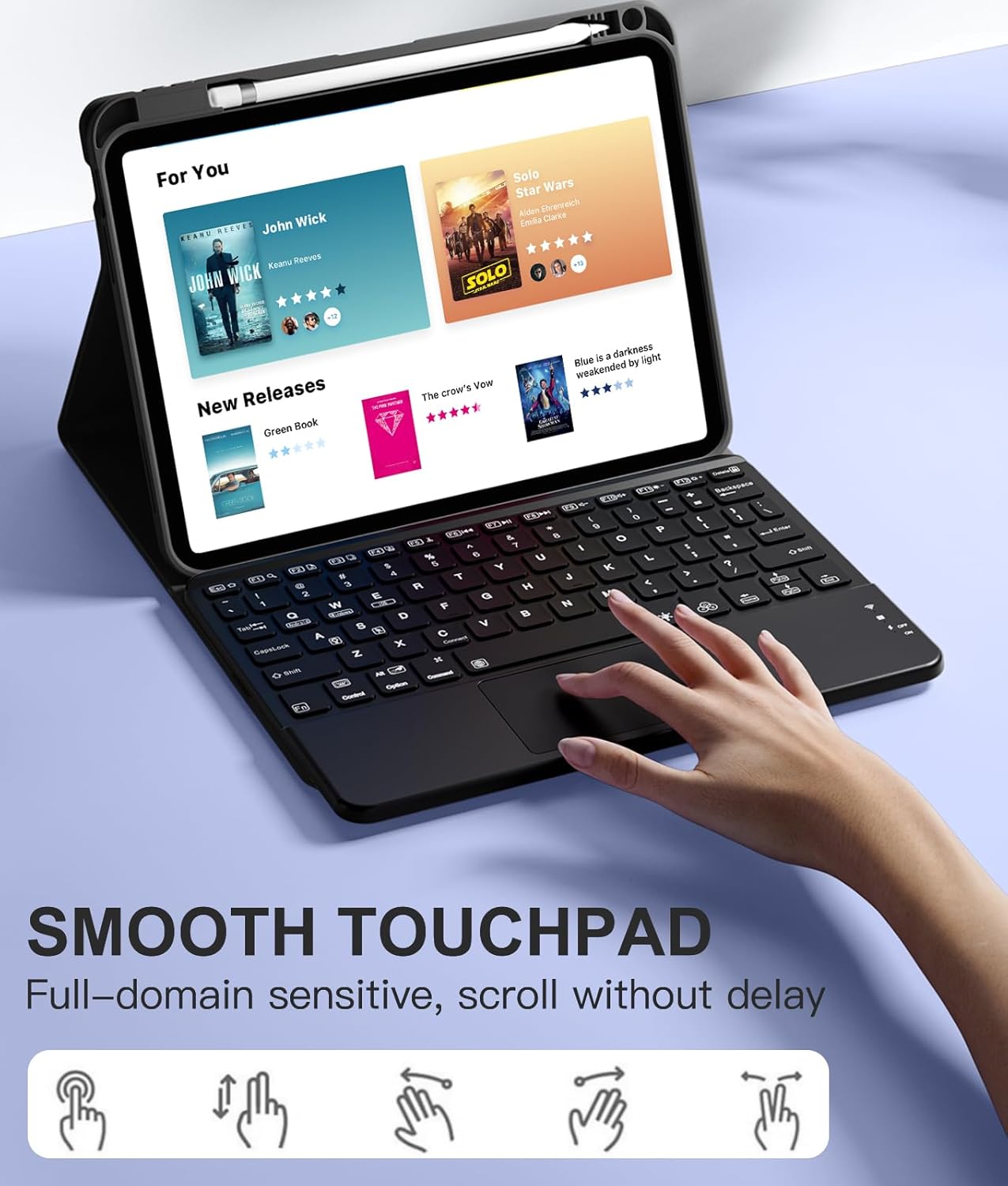 Compatible with iPad 10th Generation Case with Keyboard 7 Color Backlit Detachable Wireless Keyboard Case Cover with Touchpad for Apple iPad 10th Gen 10.9 inch
