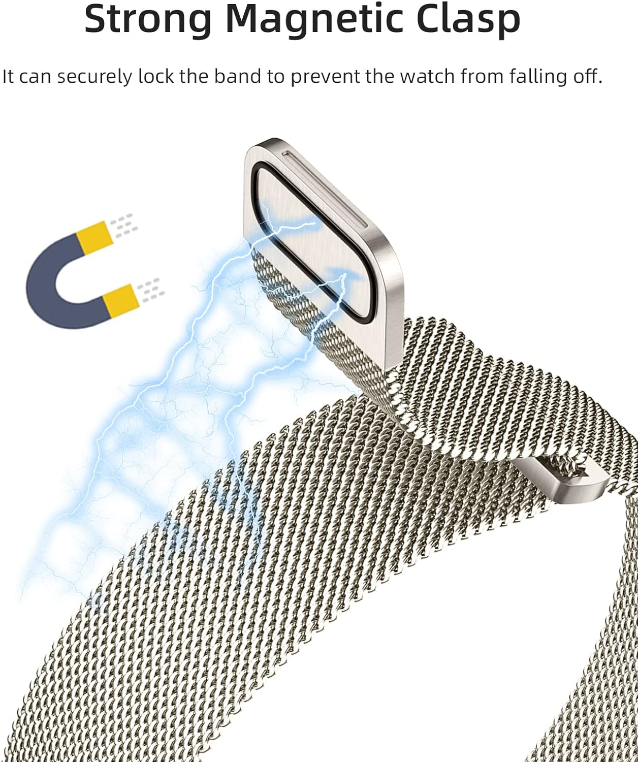 Compatible with Apple Watch Ultra 2 SE Series 10 9 8 7 6 5 4 3 Bands for Women Men Magnetic Metal Band for iWatch Bands 44mm 40mm 46mm 45mm 41mm 49mm 42mm 38mm, Starlight