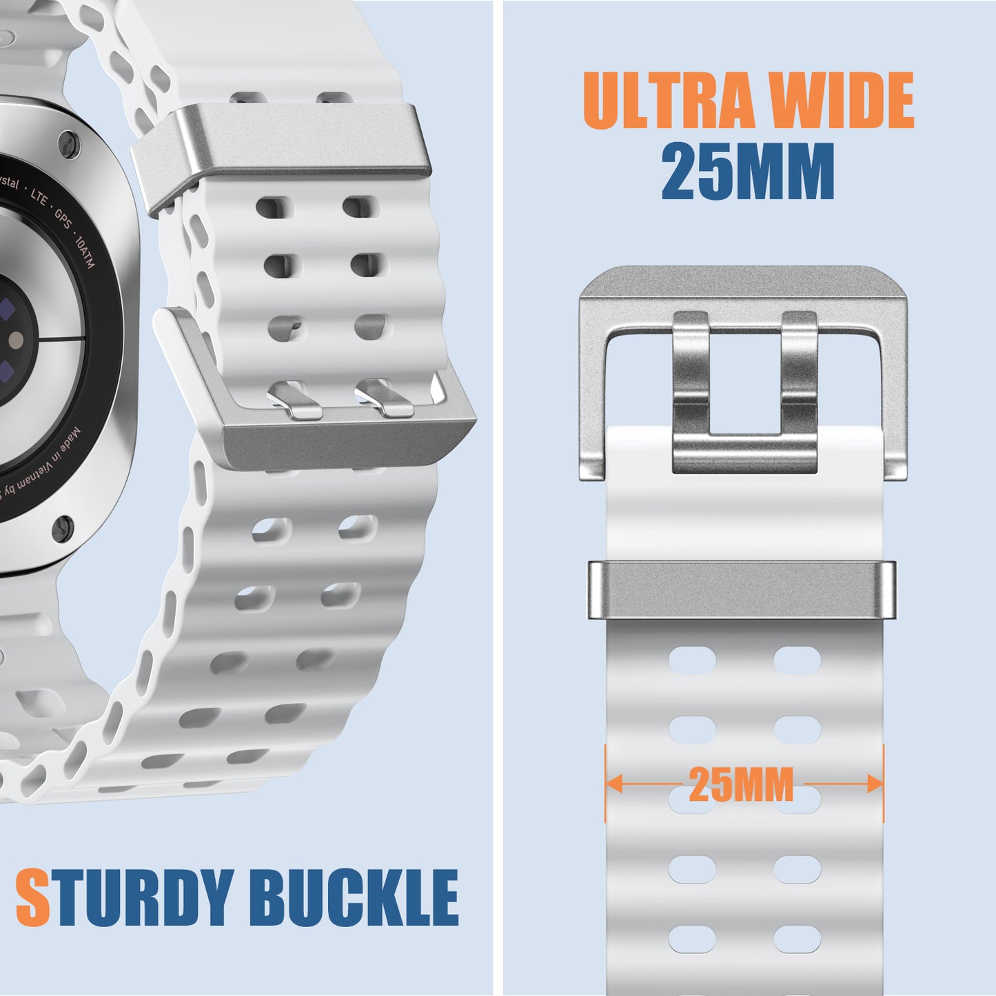 Maledan Breathable Silicone Sport Bands Compatible with Samsung Galaxy Watch 7 Ultra Bands 47mm