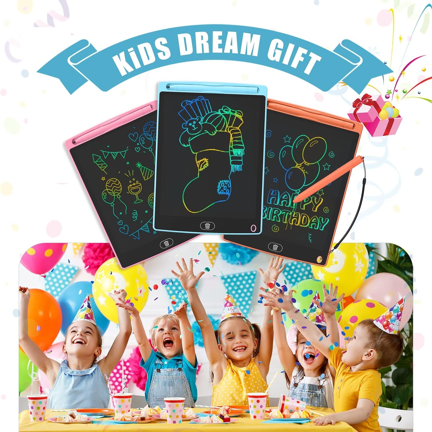 LCD Writing Tablet for Kids 8.5 inch Drawing Pads Tablets Toddler Boys Girls Toys for 2 3 4 5 6 7 8 Years Old Birthday Gifts (2 Pack)