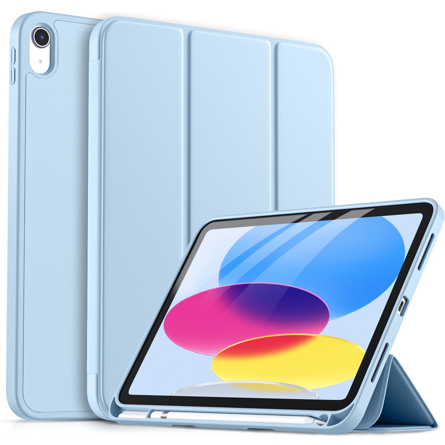 Protective Case Cover for 10.9 inch Apple iPad 10th Generation with Pencil Holder