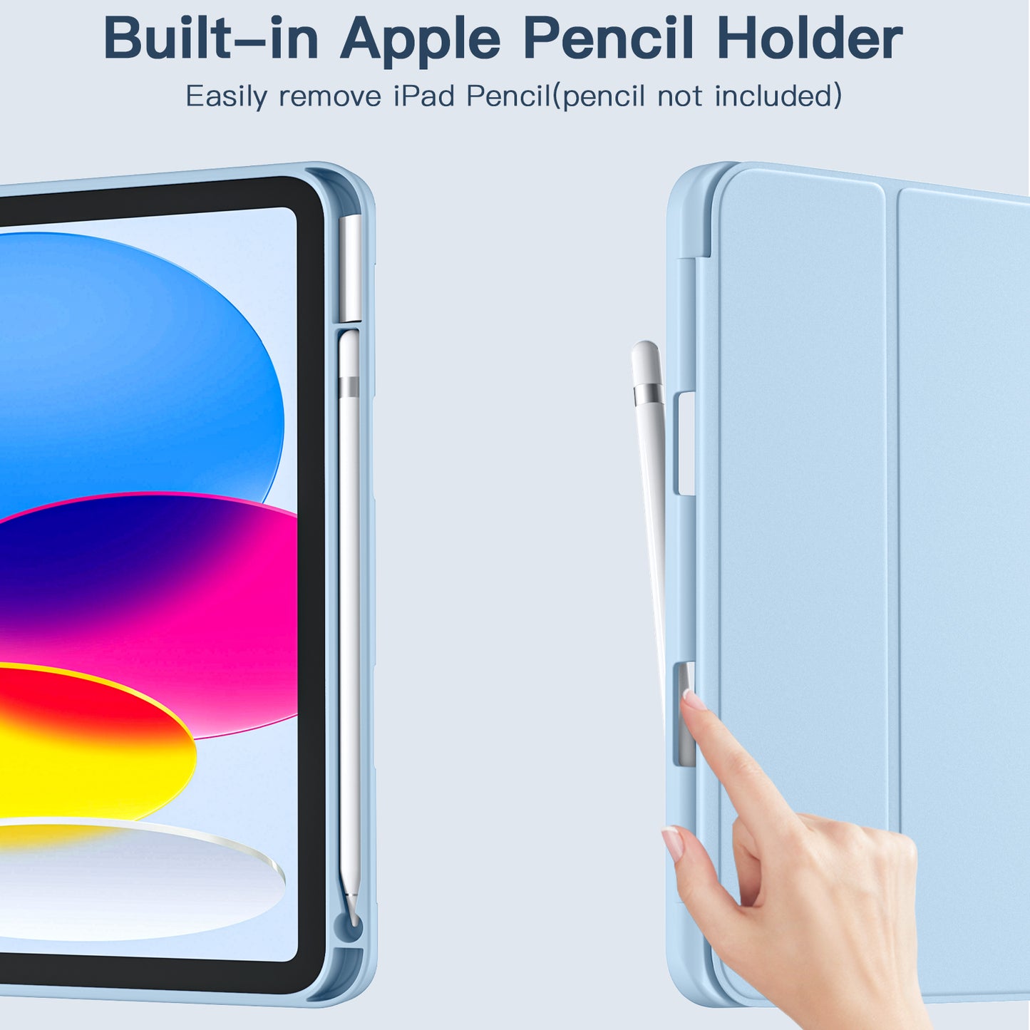 Protective Case Cover for 10.9 inch Apple iPad 10th Generation with Pencil Holder
