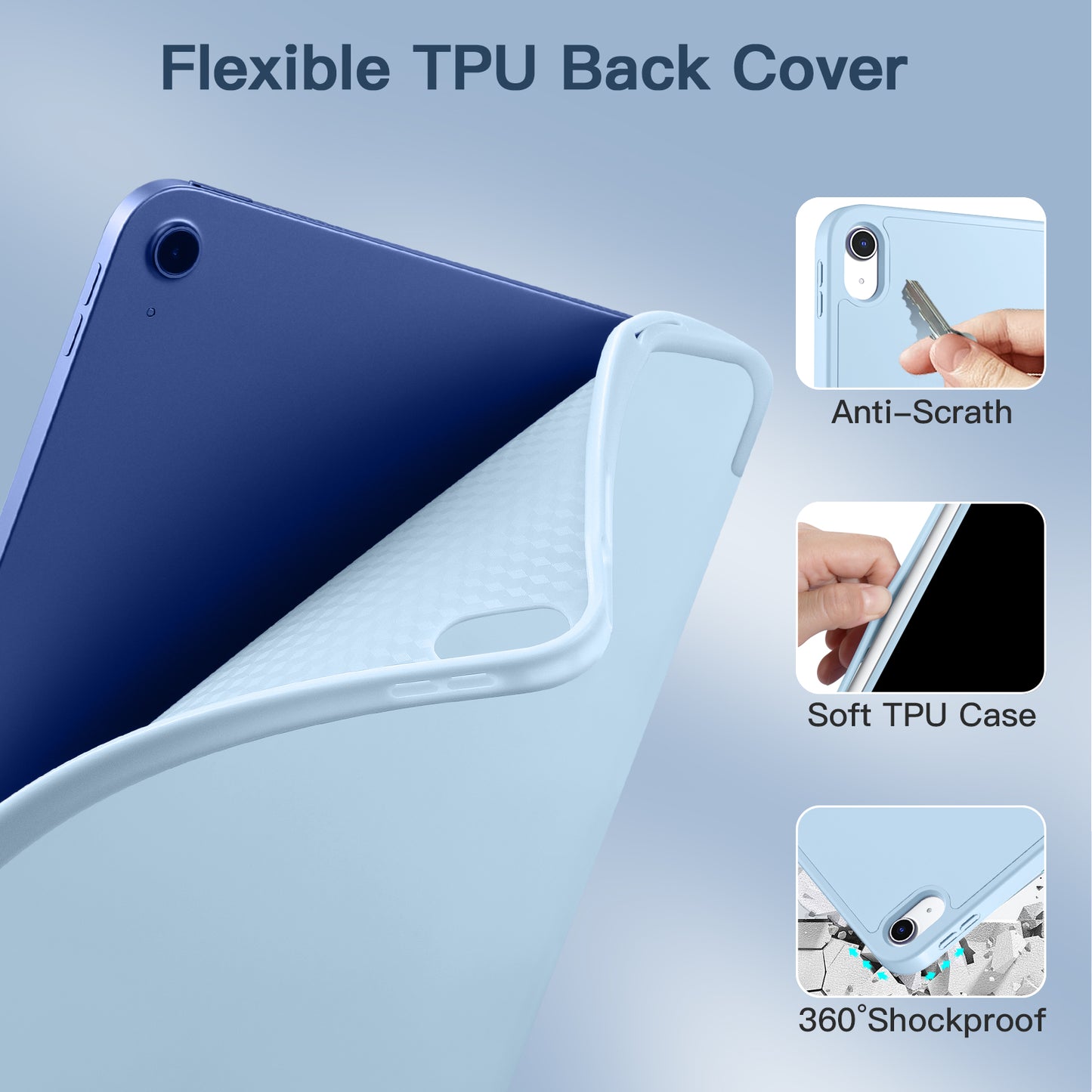 Protective Case Cover for 10.9 inch Apple iPad 10th Generation with Pencil Holder