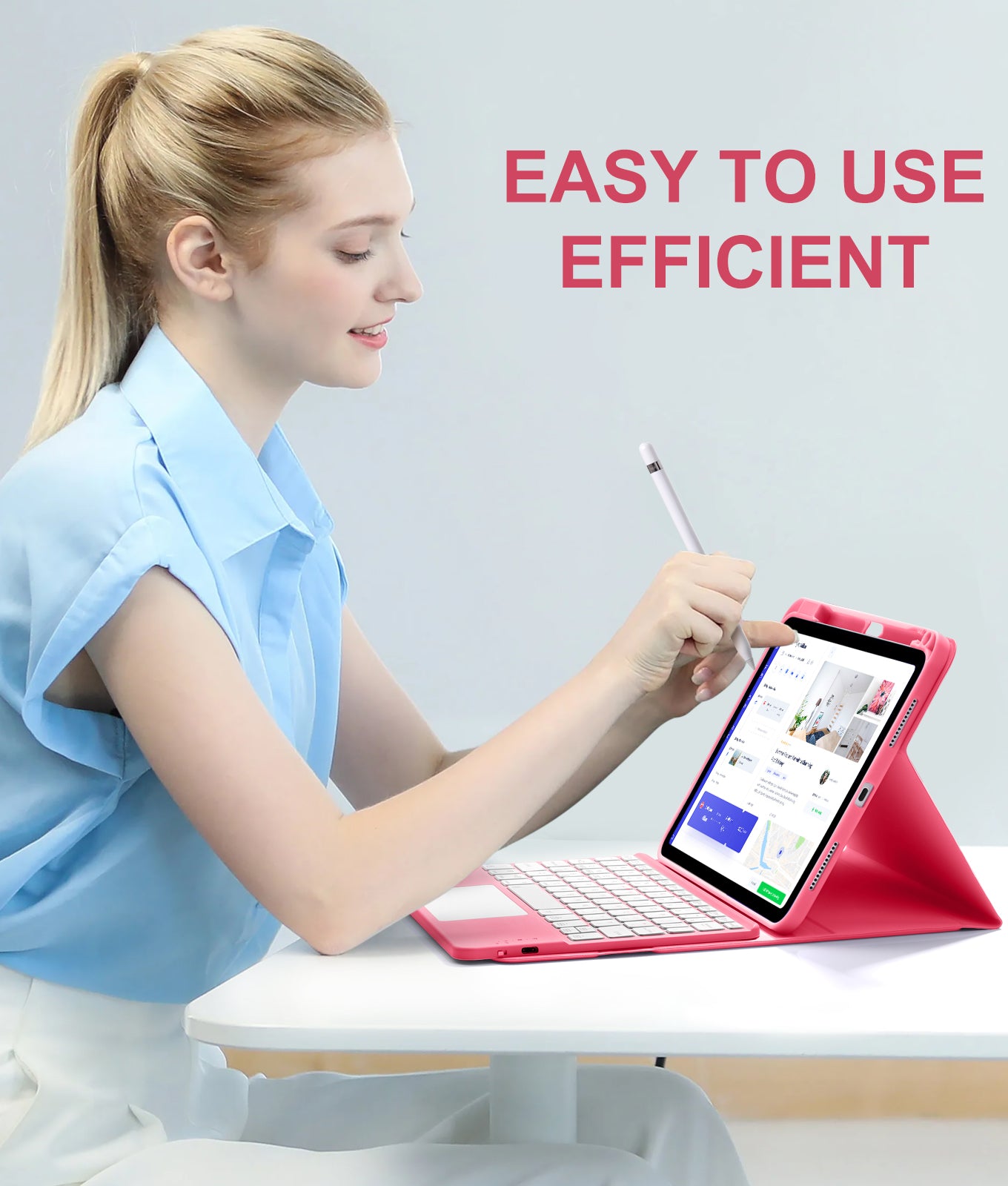Compatible with iPad 10th Generation Case with Keyboard 7 Color Backlit Detachable Wireless Keyboard Case Cover with Touchpad for Apple iPad 10th Gen 10.9 inch