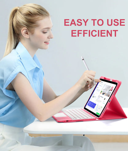 Compatible with iPad 10th Generation Case with Keyboard 7 Color Backlit Detachable Wireless Keyboard Case Cover with Touchpad for Apple iPad 10th Gen 10.9 inch