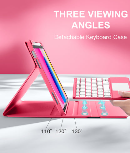 Compatible with iPad 10th Generation Case with Keyboard 7 Color Backlit Detachable Wireless Keyboard Case Cover with Touchpad for Apple iPad 10th Gen 10.9 inch