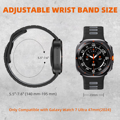 Maledan Compatible with Samsung Galaxy Watch Ultra Bands Breathable Waterproof Two Tone Silicone Sport Bands for Men Women