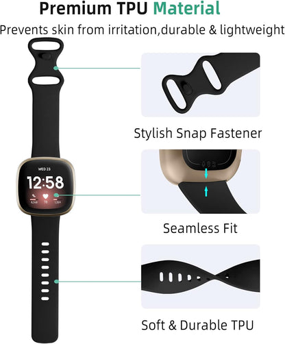 Compatible With Fitbit Versa 3/Versa 4/Sense 2/Sense Bands for Women Men, 6 Pack