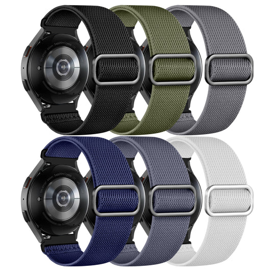 20mm Stretchy Elastic Bands for Samsung Galaxy Watch 7 6 5 4 Active 2 40mm 44mm/Watch 5 Pro 45mm/Watch 6 Classic 47mm 43mm/Watch 4 Classic 46mm 42mm/Watch 3 41mm/Watch 42mm/Active 40mm