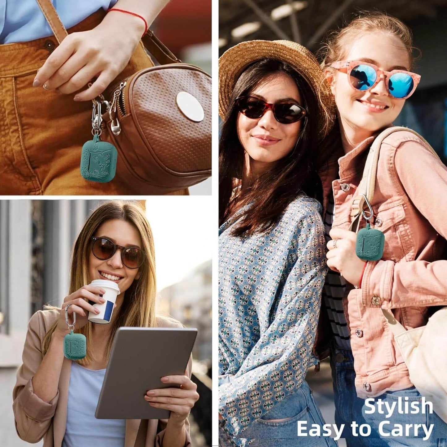 Flower Engraved AirPods 3rd Generation Case, Silicone Skin Protective Case for Apple AirPods 3rd Gen Charging Case Cover with Keychain Accessories for Women Men