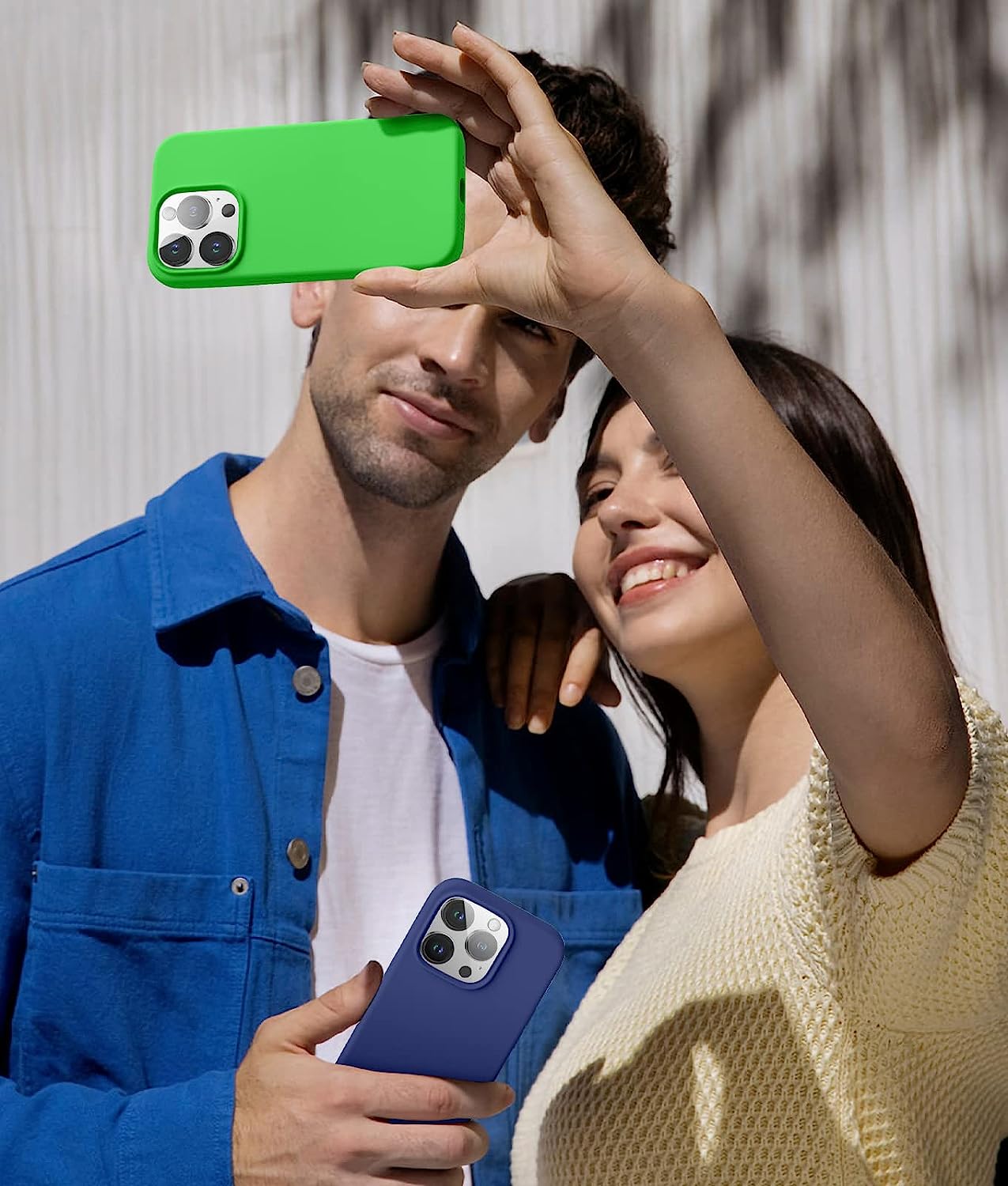 Slim Silicone Phone Case Fits for iPhone 14 Pro Max Case with Screen Protector and Camera Lens Protector