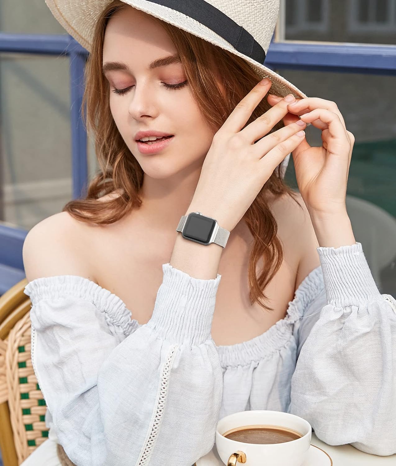 Compatible with Apple Watch Ultra 2 SE Series 10 9 8 7 6 5 4 3 Bands for Women Men Magnetic Metal Band for iWatch Bands 44mm 40mm 46mm 45mm 41mm 49mm 42mm 38mm, Starlight