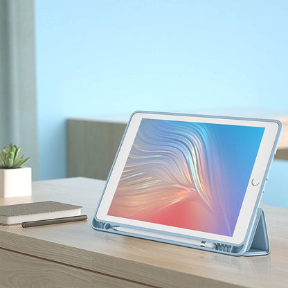 Case Compatible with iPad 10.2 Inch 2021/2020/2019, for iPad 9th/8th/7th Generation Case with Pencil Holder, Protective Case with Soft TPU Back, Auto Sleep/Wake Cover