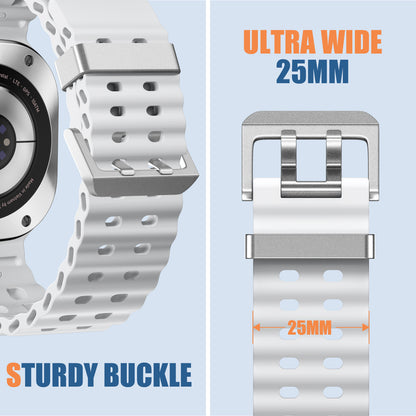 Maledan Breathable Silicone Sport Bands Compatible with Samsung Galaxy Watch 7 Ultra Bands 47mm