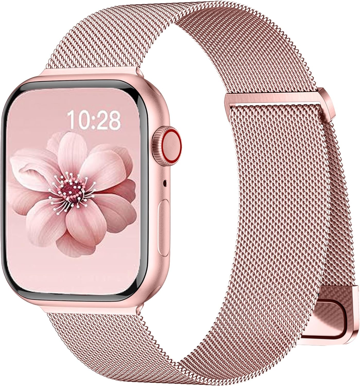 Maledan Compatible with Apple Watch Ultra 2 SE Series 10 9 8 7 6 5 4 3 Bands for Women Men Magnetic Metal Band for iWatch Bands 44mm 40mm 46mm 45mm 41mm 49mm 42mm 38mm, Rose Gold